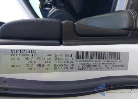 2017 Jeep Grand Cherokee Limited 4X4 z USA, uszkodzony, nr VIN 1C4RJFBG2HC882560